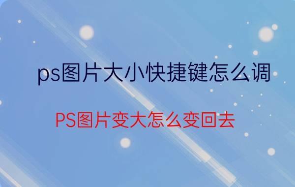 ps图片大小快捷键怎么调 PS图片变大怎么变回去？